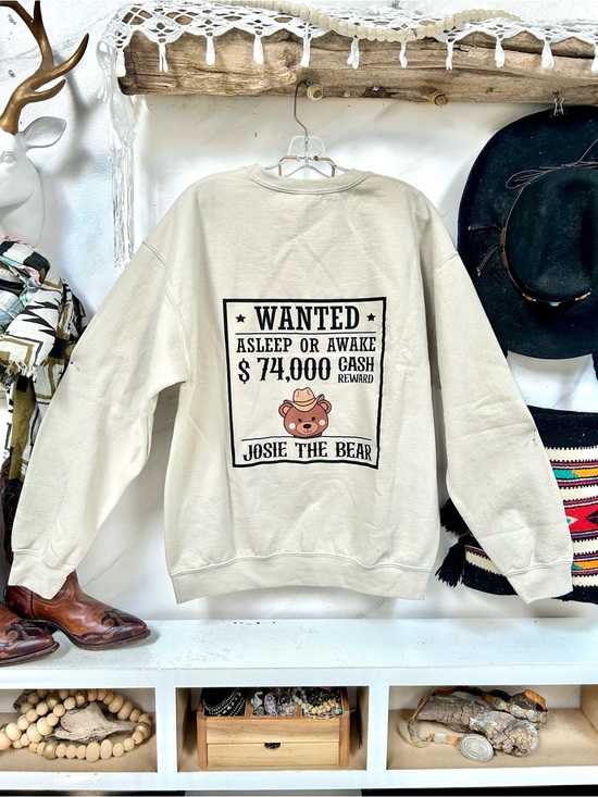Tops - Western TEDDY BEAR Oversized boho sweatshirt southwestern farmhouse country Vibe